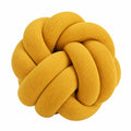 Cuscino decorativo nodo 30 cm in tessuto a coste giallo senape stile moderno