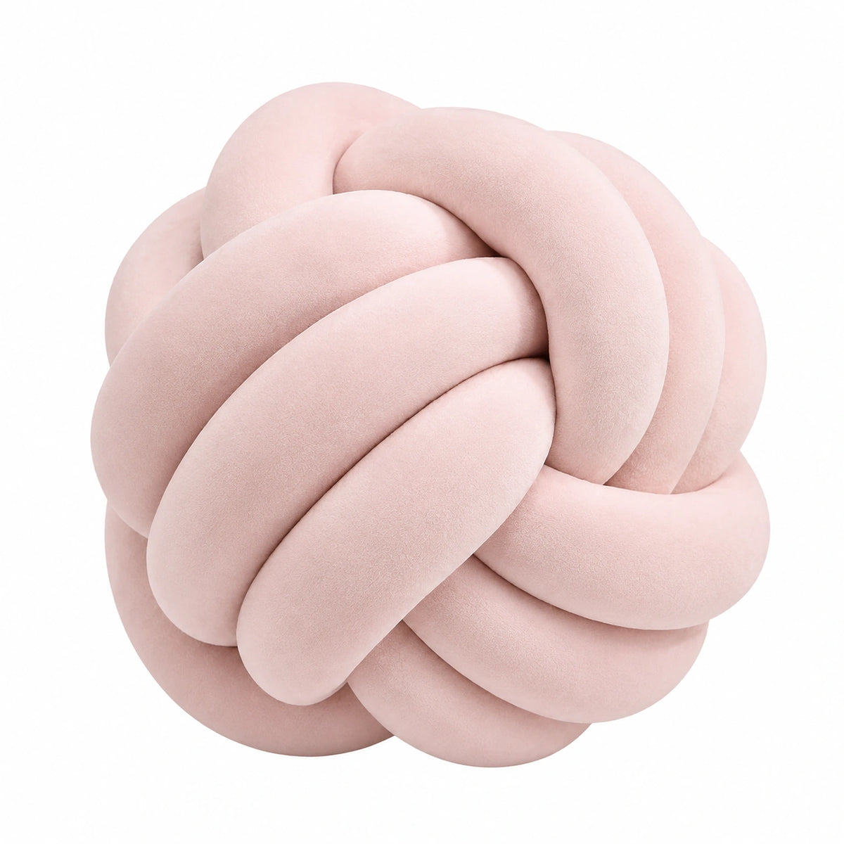 Cuscino decorativo annodato diametro 30 cm in tessuto rosa stile moderno