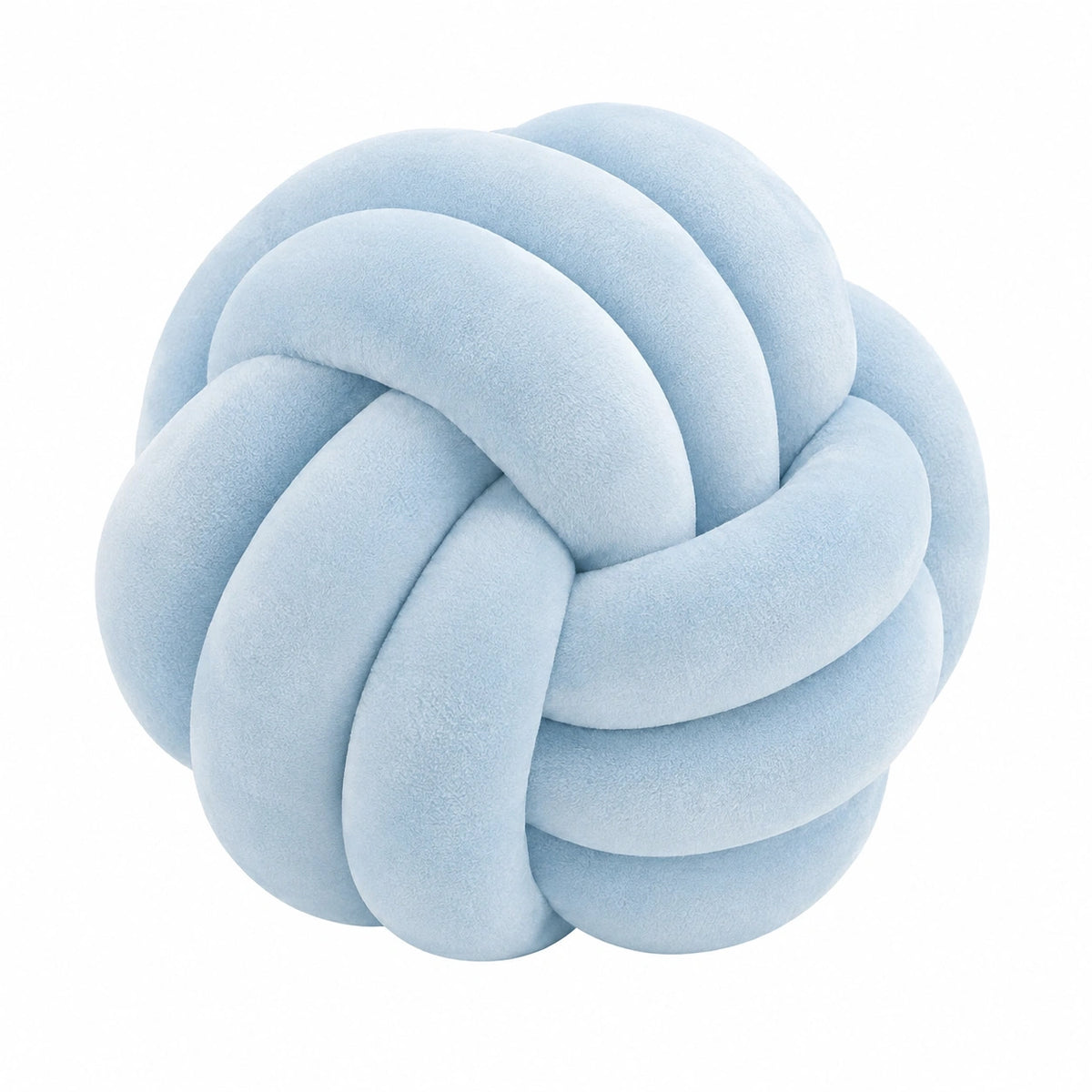 Cuscino decorativo a nodo 30 cm in tessuto azzurro stile moderno