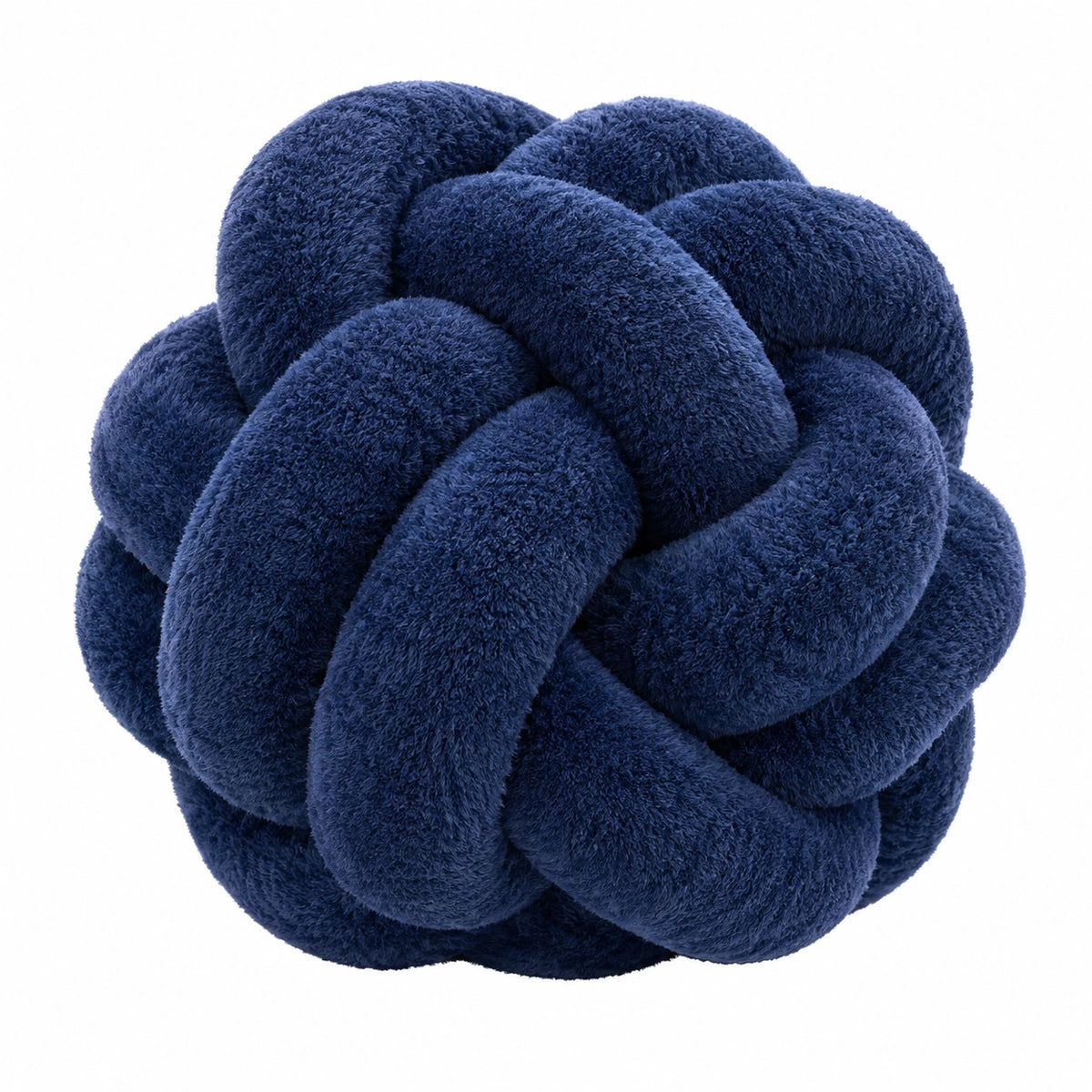 Cuscino decorativo a nodo 30 cm in poliestere blu navy morbido per arredamento