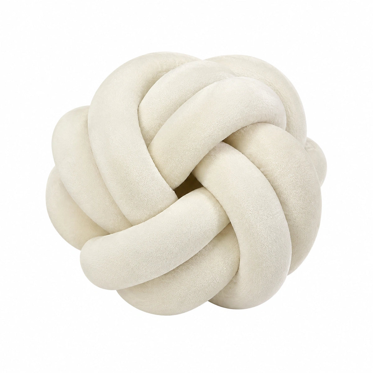 Cuscino decorativo a nodo 30 cm in tessuto bouclé avorio stile moderno
