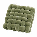 Cuscino decorativo quadrato 45 x 45 cm verde in tessuto vellutato intrecciato