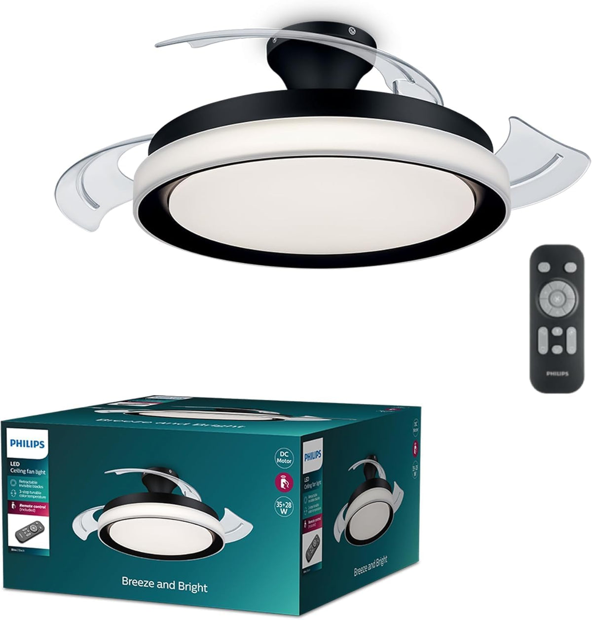 PHILIPS ventilatori da soffitto con lampada 28W 35W