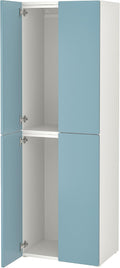 Protuning armadi 60x42x181 cm bianco/blu, ProTuning PLATSA/SMÅSTAD Guardaroba, bianco/blu/con 2 aste appendiabiti