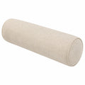 Cuscino cilindrico 20 cm x 60 cm in tessuto beige per divano