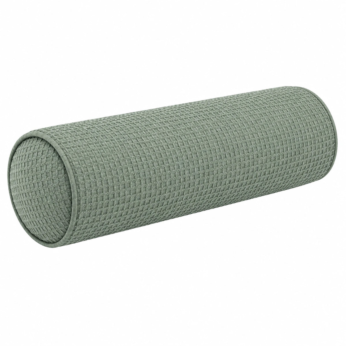 Cuscino cilindrico 15 x 45 cm in tessuto verde salvia - supporto decorativo
