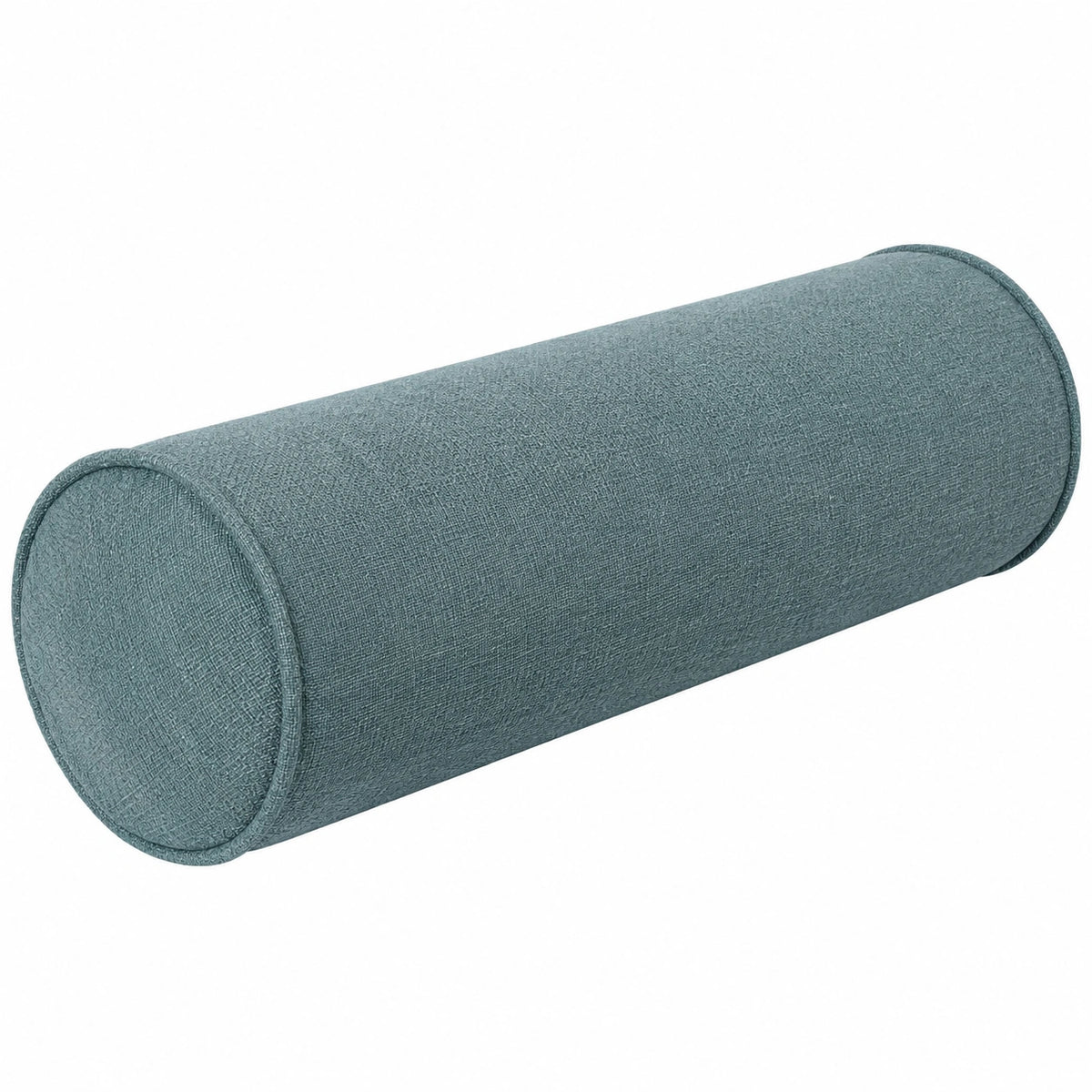 Cuscino cilindrico 15 x 50 cm in tessuto blu grigio - supporto decorativo