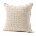 Cuscino decorativo 45 x 45 cm in tessuto beige con trama in rilievo stile boho
