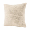 Cuscino decorativo 45 x 45 cm in tessuto crema con texture geometrica