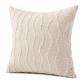 Cuscino decorativo 45 x 45 cm in tessuto beige con rilievo stile boho