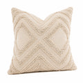 Cuscino decorativo 45 x 45 cm in tessuto beige con motivo geometrico boho