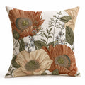Cuscino decorativo 45 x 45 cm in tessuto beige con stampa floreale stile botanico
