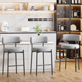 sgabelli da bar Ckaff 63,5cm grigio, Sedie da Cucina con Schienale e Poggiapiedi, Seduta alta 63,5cm per Bar