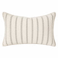 Cuscino decorativo 50 x 30 cm in tessuto avorio e nero a righe