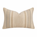 Cuscino decorativo 50 x 30 cm in tessuto beige a righe stile naturale