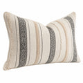 Cuscino decorativo 50 x 30 cm in tessuto beige e nero con motivo geometrico stile boho