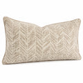 Cuscino decorativo 50 x 35 cm in tessuto beige con motivo geometrico in rilievo