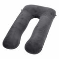Cuscino gravidanza a U 140 cm in poliestere grigio per supporto del corpo