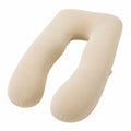 Cuscino gravidanza a U 145 cm in tessuto beige - supporto avvolgente
