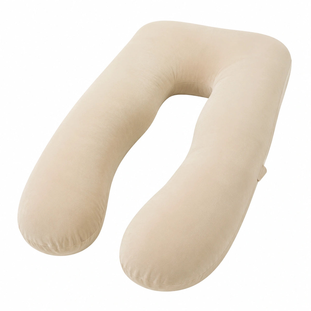 Cuscino gravidanza a U 145 cm in tessuto beige - supporto avvolgente
