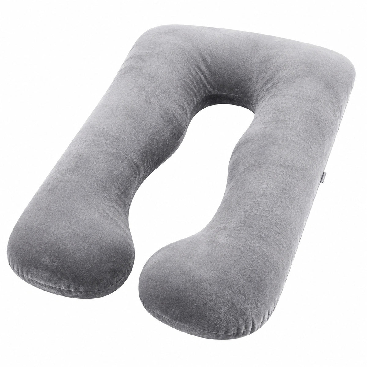Cuscino gravidanza a U 140 cm in tessuto grigio con supporto avvolgente