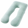Cuscino gravidanza a U 135 cm in velluto verde salvia per supporto corpo