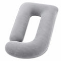 Cuscino gravidanza a U 140 cm in velluto grigio per dormire