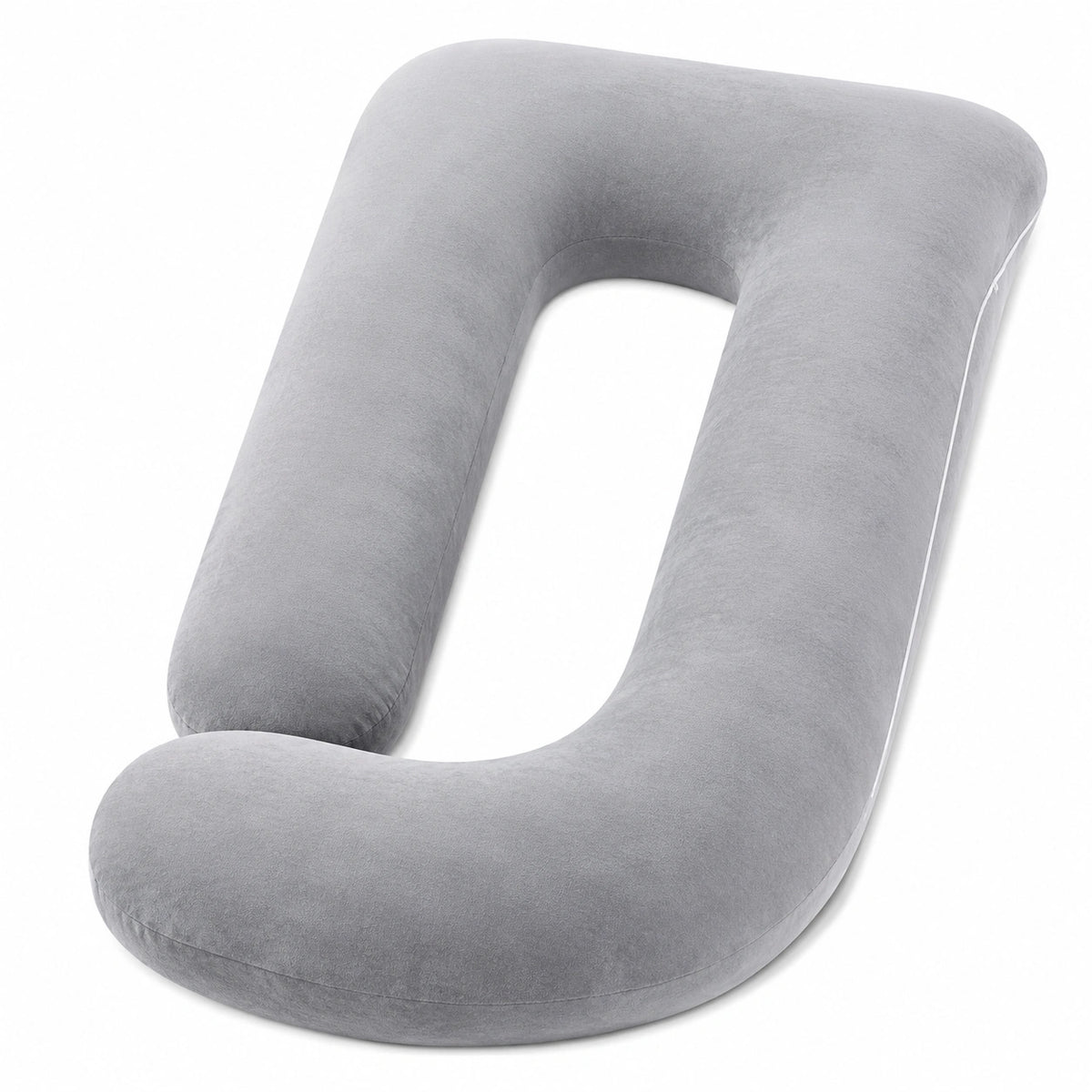 Cuscino gravidanza a U 140 cm in velluto grigio per dormire