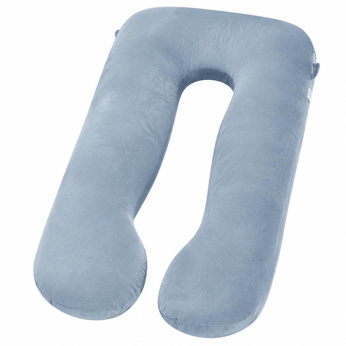 Cuscino per gravidanza a U 140 cm in tessuto vellutato azzurro per supporto corpo