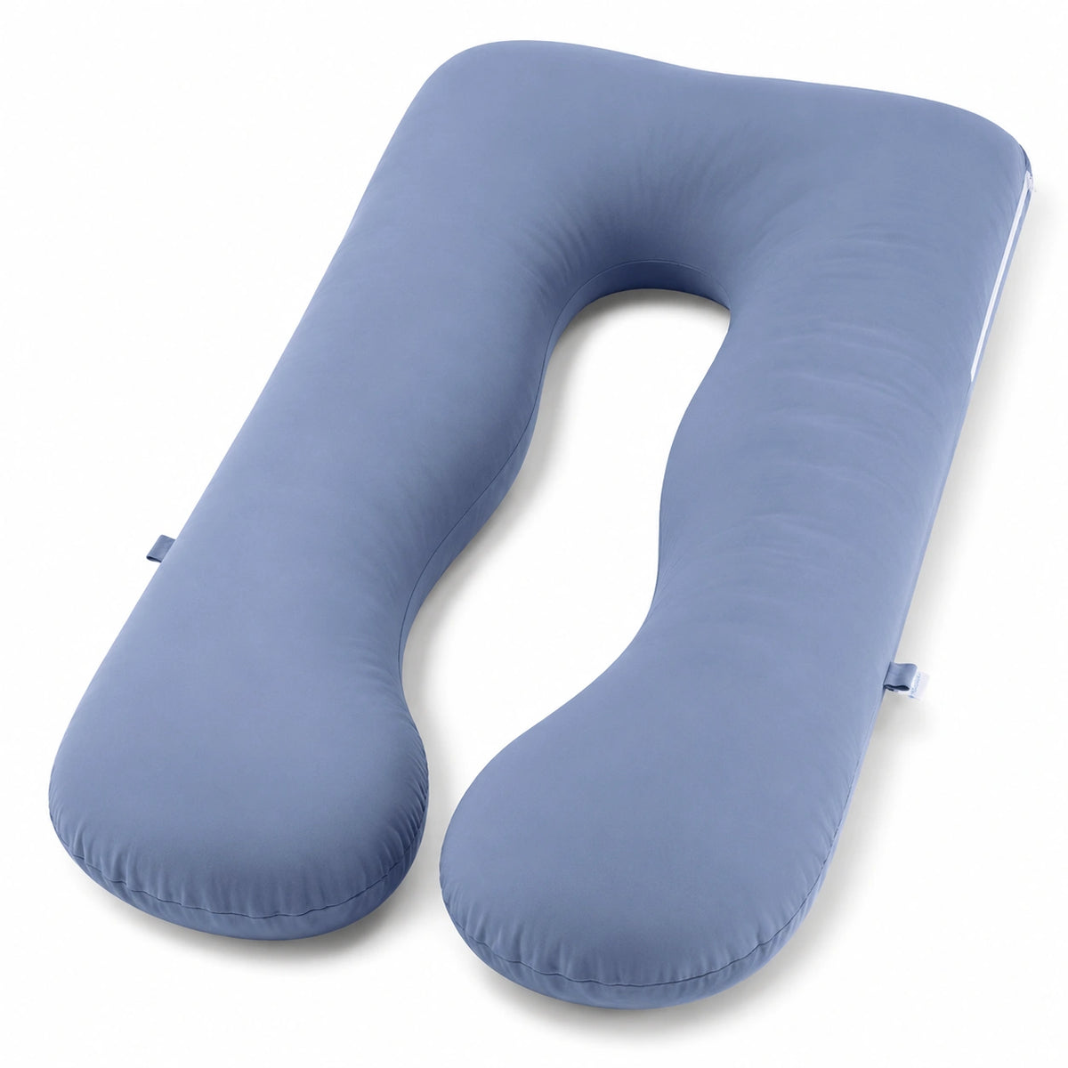 Cuscino gravidanza a U 140 cm in tessuto blu per sostegno del corpo