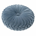 Cuscino decorativo rotondo diametro 45 cm effetto velluto blu grigio stile plissettato