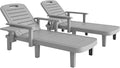 tavolino Outsunny 79x158x88 cm Regolabile grigio chiaro, Tavolino e Braccioli Ergonomici