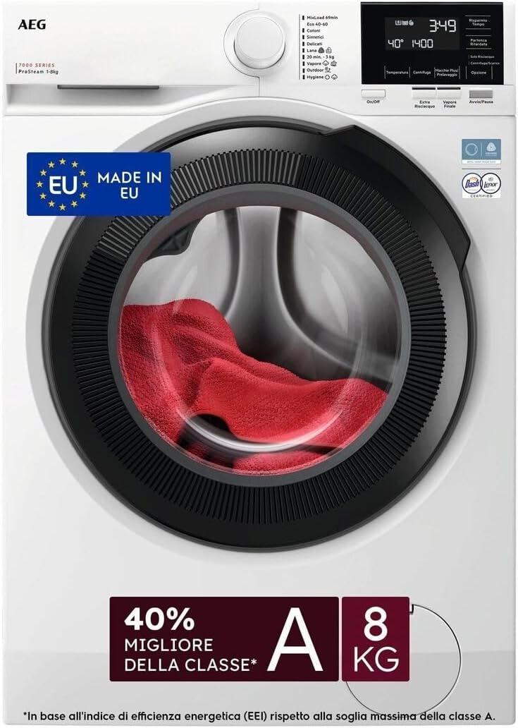 lavatrice AEG LR7FG84B4 8 kg, Serie 7000