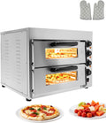 Armanyya forno 3000 W 350 °C, Forno professionale per pizza a doppia camera, forno elettrico con 2 pavimenti in pietra refrattaria