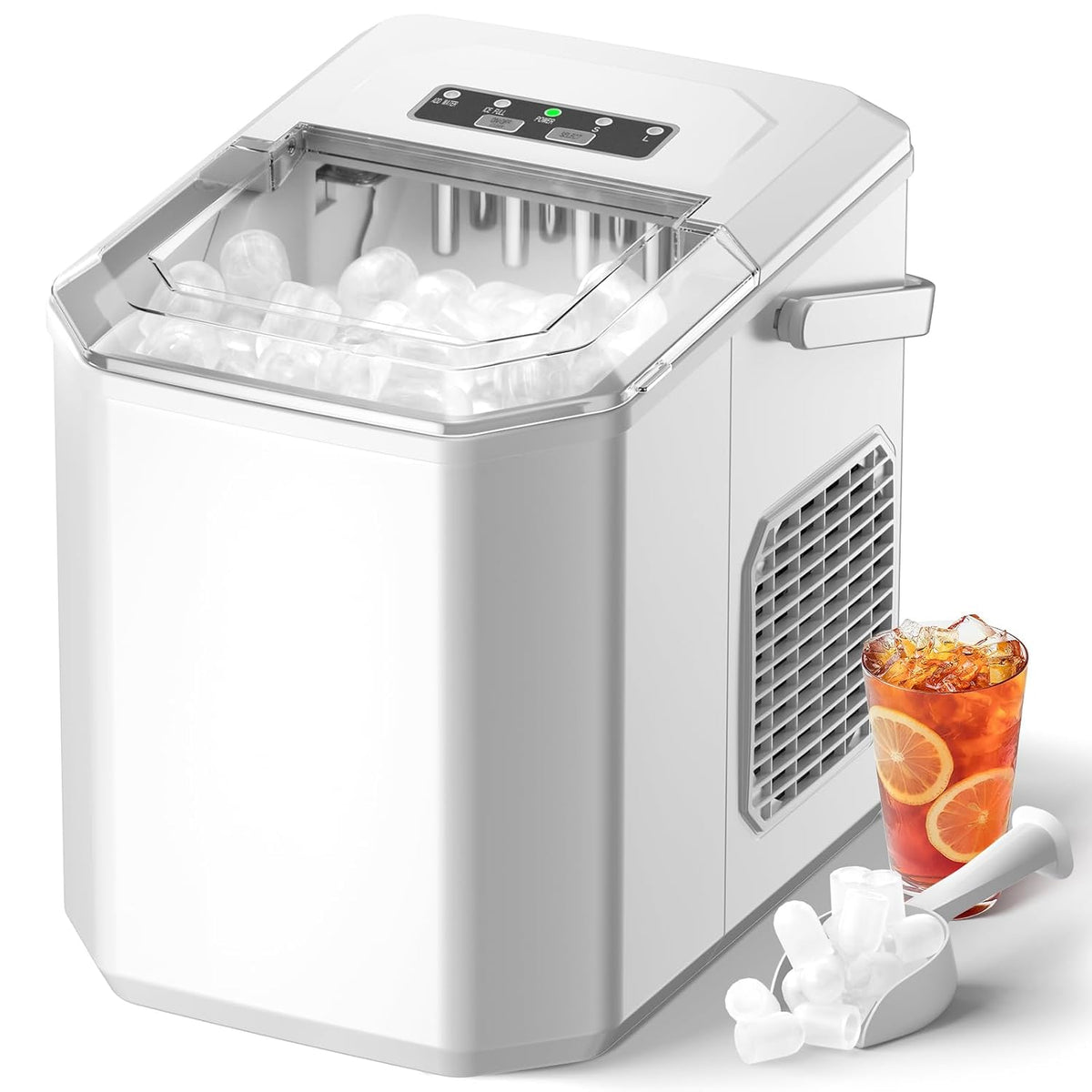 macchine per cubetti di ghiaccio Acmeenjoy 12kg 1,5L nero, Macchina del Ghiaccio Casa Autopulente 1,5L