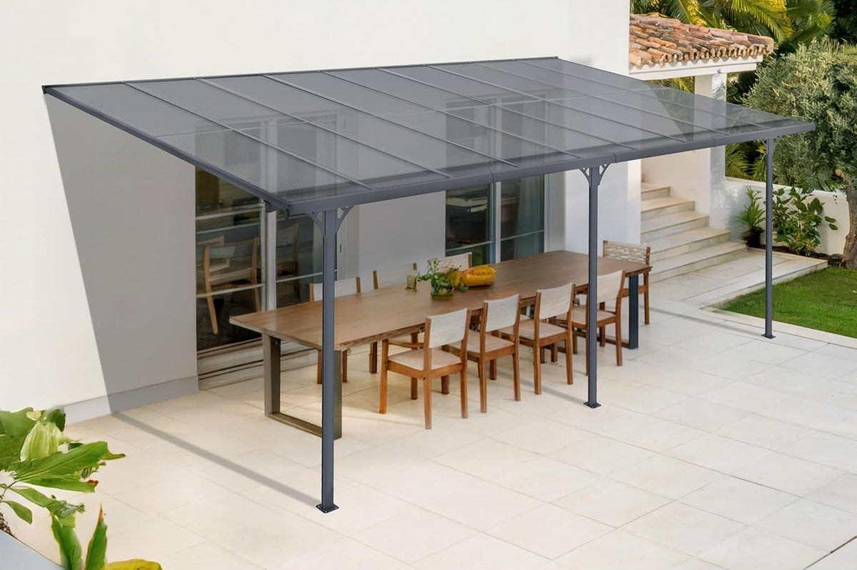 tettoie per auto Cazeboo 16,5m² Alluminio grigio