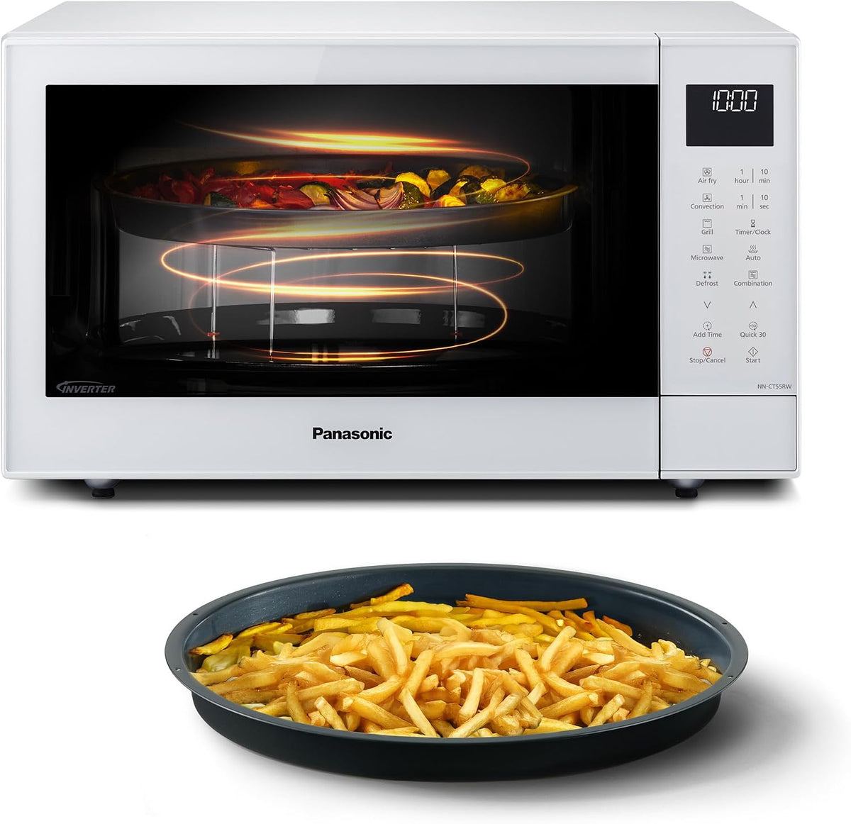 friggitrice ad aria Panasonic NN-CT55RWEPG 27 L 1000W 1300W Inverter Grill bianco