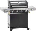 barbecue RÖSLE a gas acciaio inox nero, stazione BBQ VIDERO G4-S, primezone e bruciatore laterale