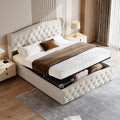 BPKADHY letto 140 x 200 cm, letto ad apertura idraulica con contenitore e rete, struttura letto matrimoniale con testiera