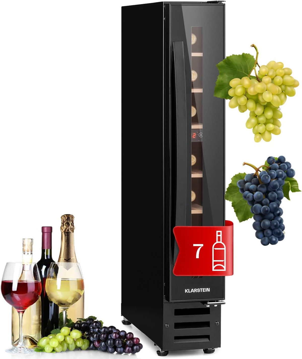 KLARSTEIN ricambi e accessori cantinette per vino 20L da Incasso, Cantinetta Vino Refrigerata a Zona Singola per Rosso