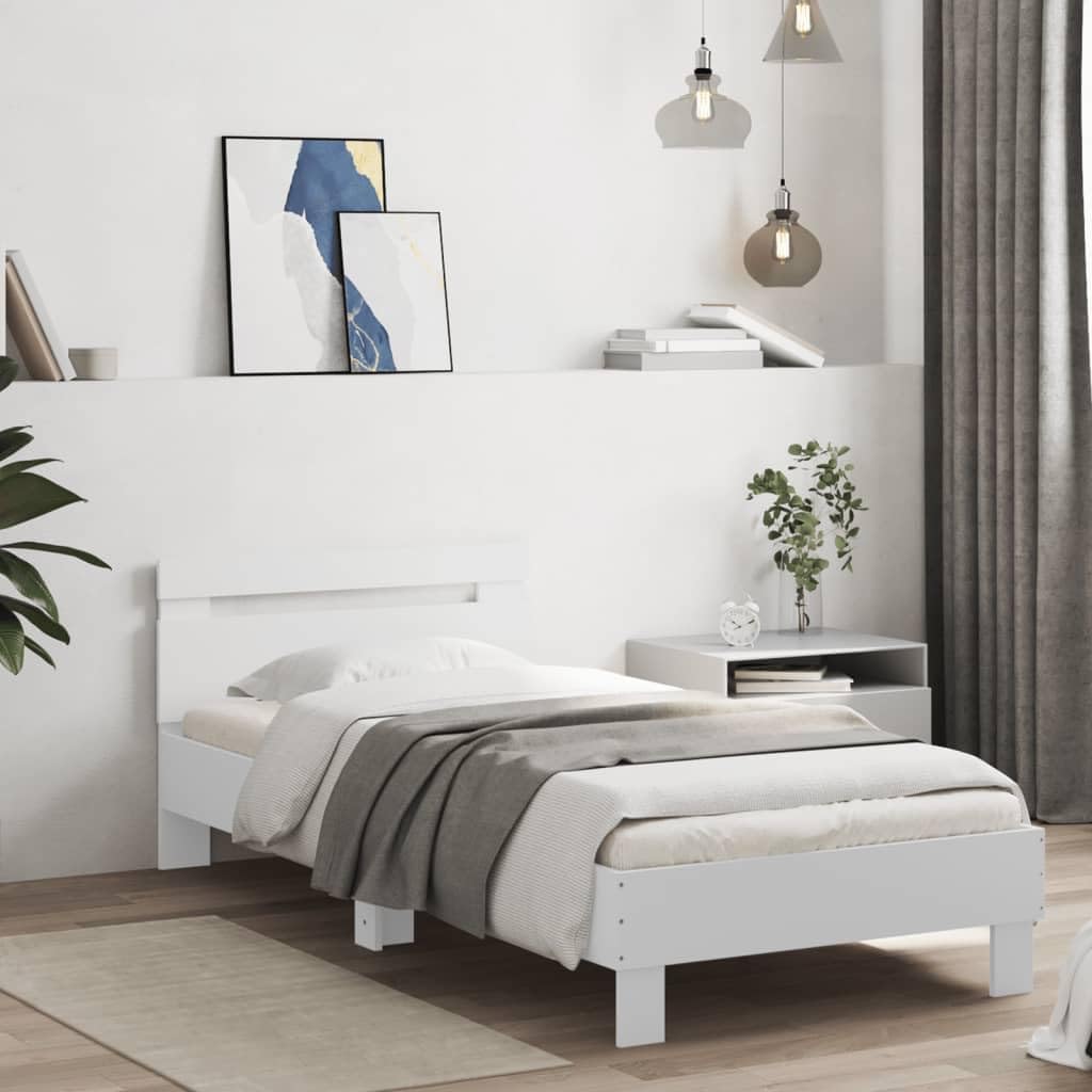 strutture letto vidaXL 75x190 cm LED bianco