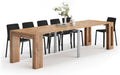 tavolo Mobili Fiver 90 cm, Tavolo Consolle Allungabile con porta prolunghe Easy, Rovere Rustico
