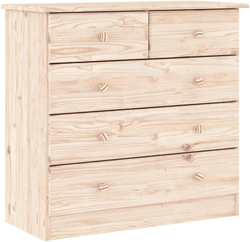 vidaXL cassettiera 77x35x73 cm Legno Massello