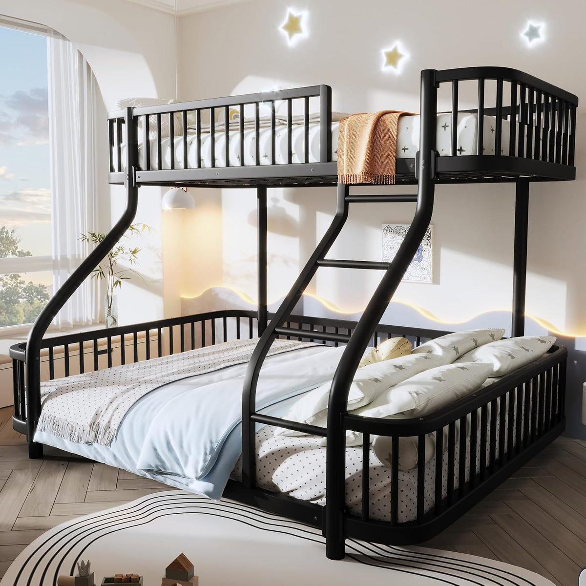 letto Yrxin 140 x 200 cm metallo nero, telaio in ferro, ragazzi e adulti, senza materasso (nero
