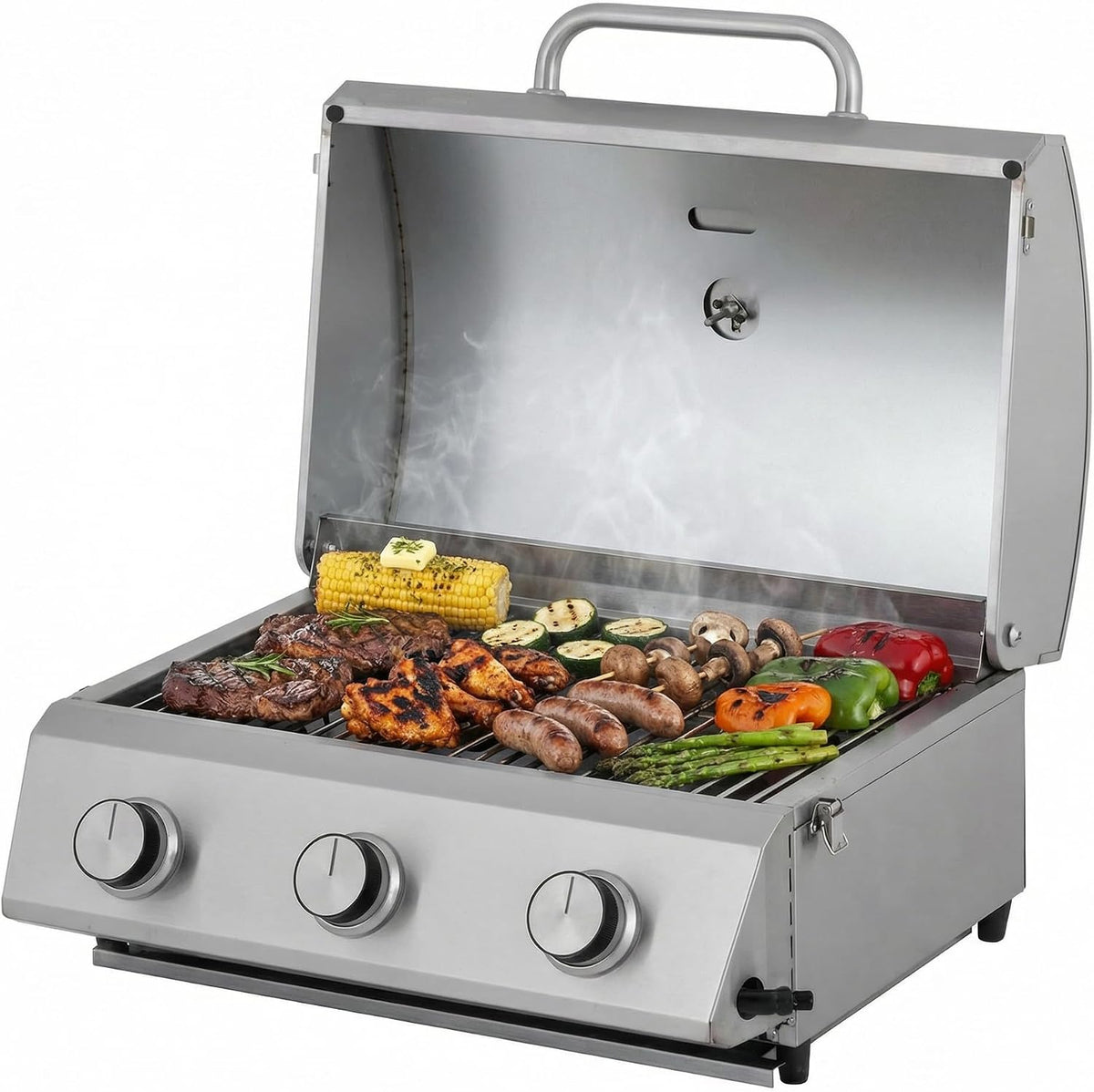 barbecue Tarrington House 6.6 kW a Gas Acciaio Inox argento, Coperchio con Termometro, Accensione Elettrica