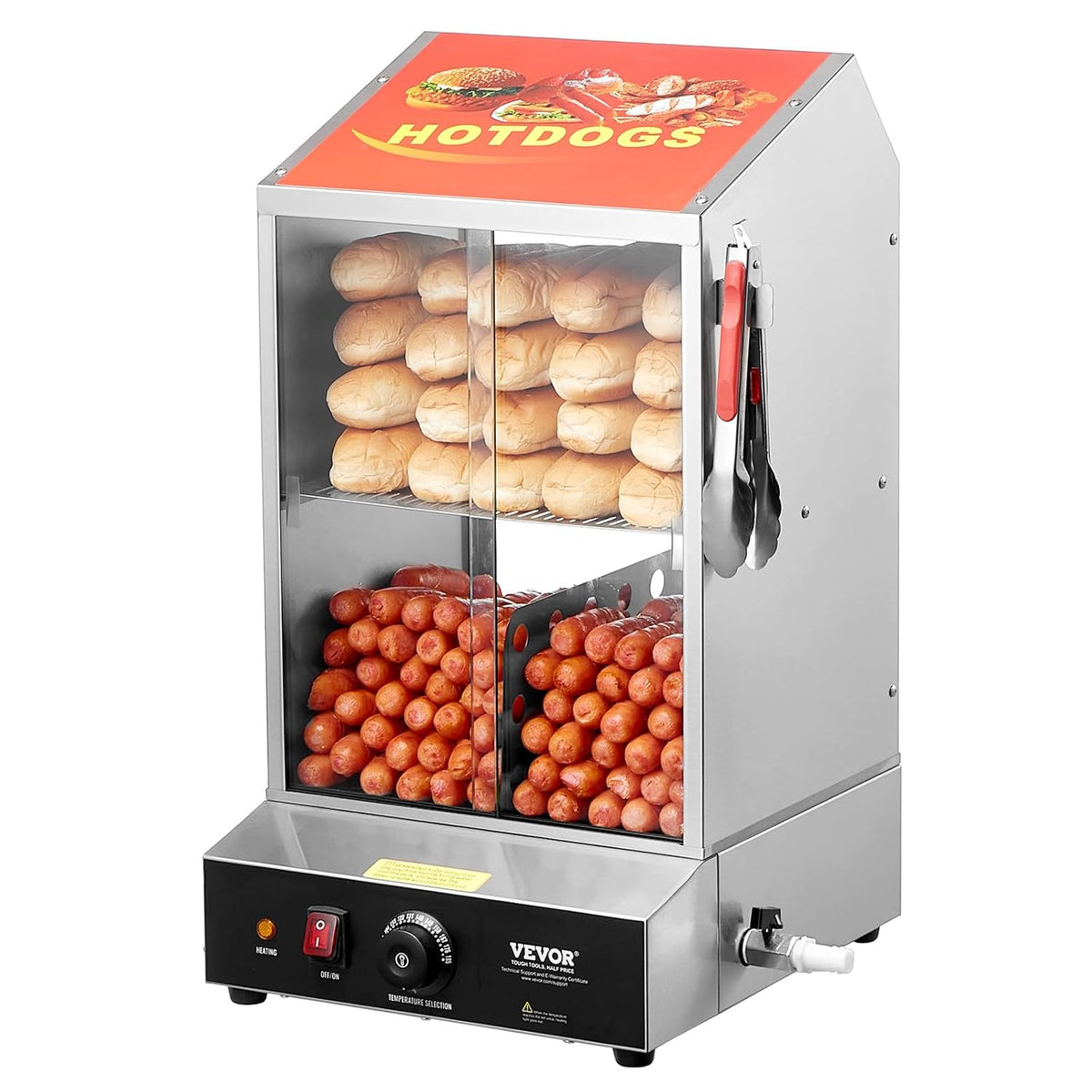 VEVOR macchine per hot dog 37L, Controllo Temperatura 30℃~85℃