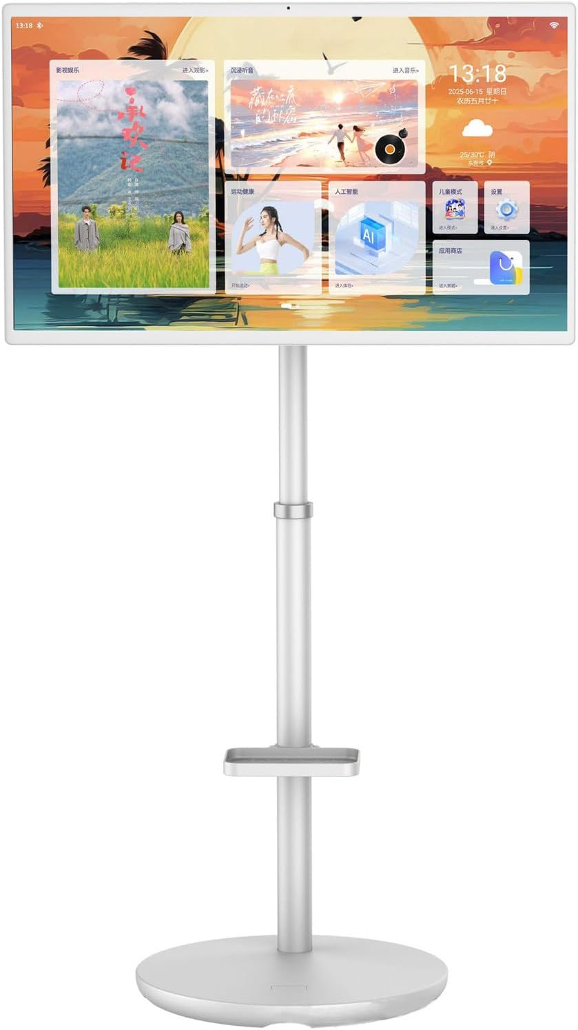 tv YXYLJOZ 32 Pollici 8 GB 128 GB con Ruote Regolabile, 7 Ore di utilizzo Continuo