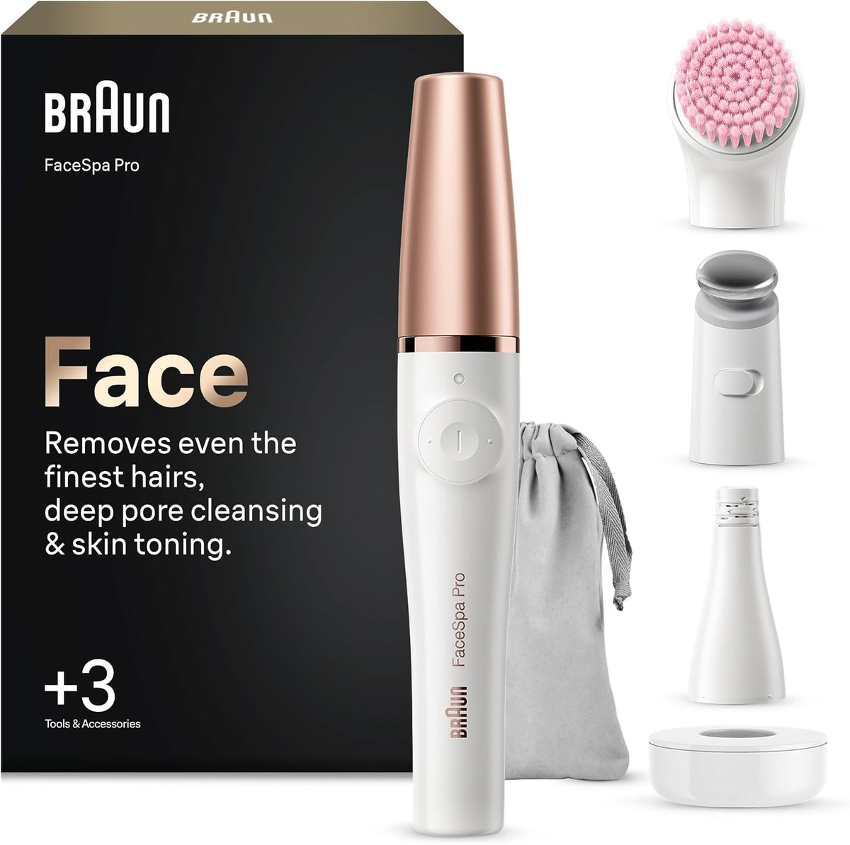 Braun epilatori, Braun FaceSpa Pro - Epilatore viso, sistema di pulizia e rassodamento della pelle