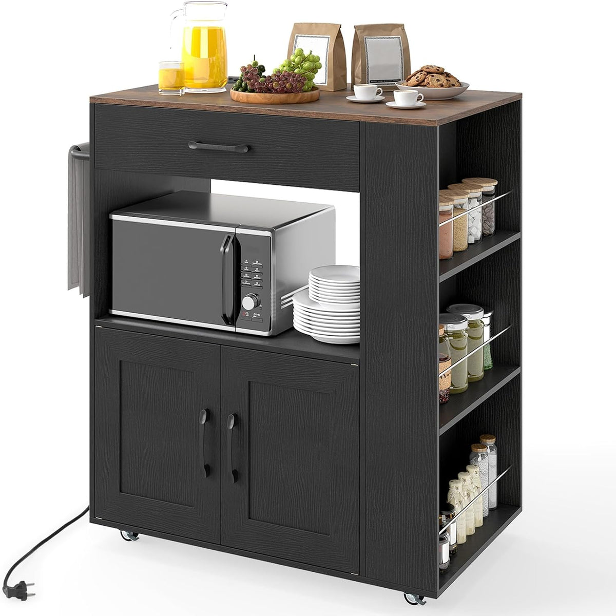 carrelli da portata COSTWAY 82x46x92 cm con Ruote nero