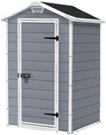 Keter capanni 128X94X196, Keter Casetta Manor 4X3 Grigia In Resina Cm 128X94X196 H